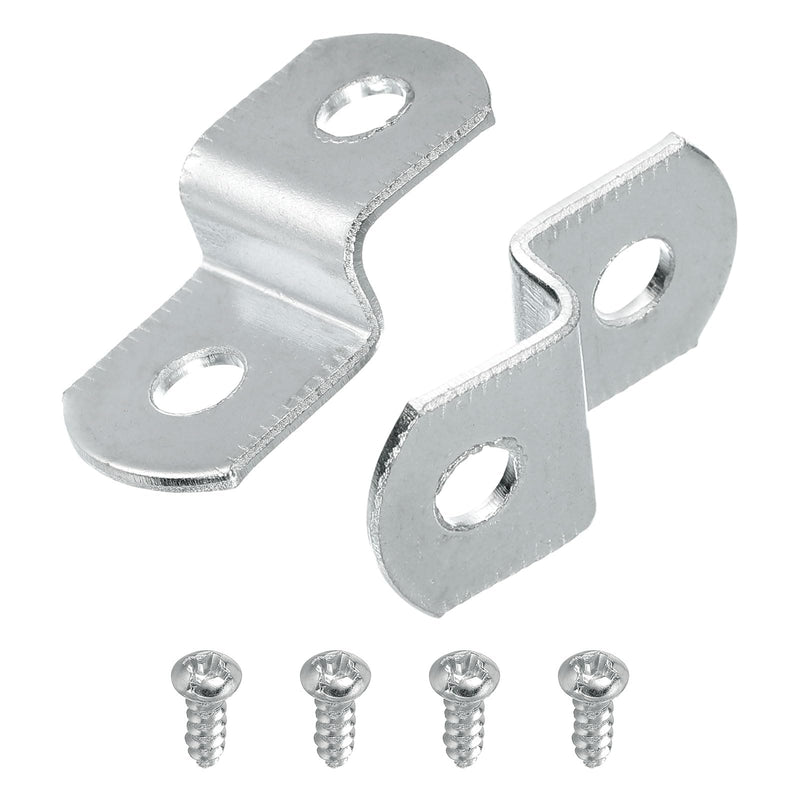 uxcell 100 Pcs 1/4" Offset Canvas Clips, Picture Framing Mirror Clips Z Shape Canvas Painting Mounting Clips with 2 Mounting Holes with Screws, Silver