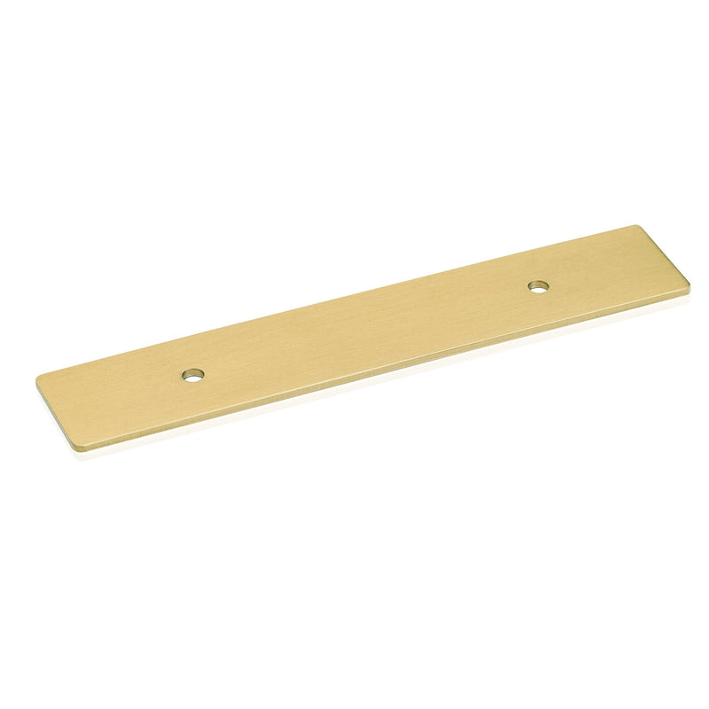 QOGRISUN 5-Pack Solid Brass Cabinet Pulls Back Plates, Rectangle Cabinet Pulls BackPlates, 3-Inch Hole Center,5.3-Inch Total Length for Cabinet Hardware, Brushed Brass Finish 3-Inch (76mm) Center-to-Center