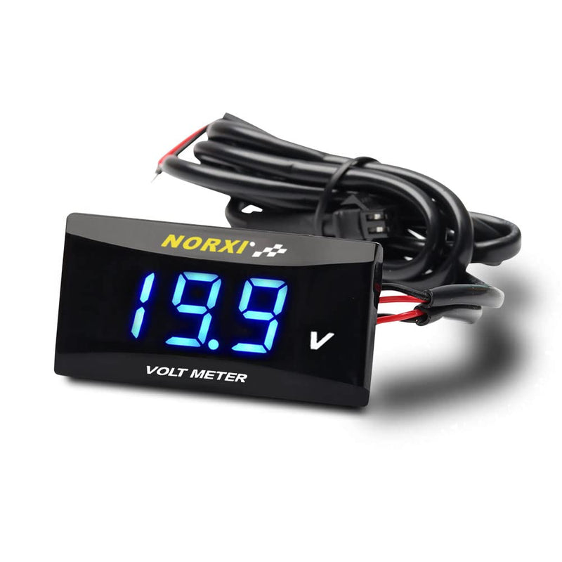 DC 12V Car Digital Voltmeter, Digital Volt Meter 12 Volt LED Display Voltage DC 12-100V Voltage Gauge Waterproof, Volt Gauge for Car Motorcycle SUV Boat, Blue