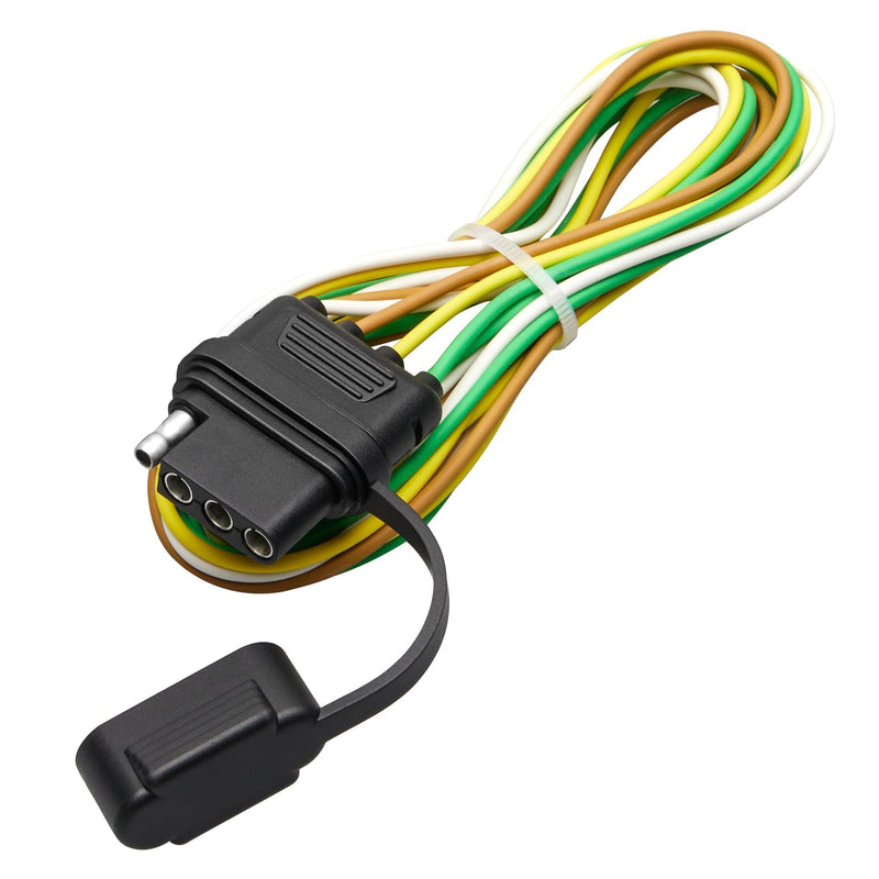 MECMO 4 Pin Vehicle Side Trailer Wiring Harness 49 Inch, 16AWG 4 Prong Trailer Light Plug Socket with Dust Cover, Truck 4 Way Flat Trailer Connector Female 4 Wire Replacement Trailer Hitch Wiring 4ft Vehicle-side (4ft)