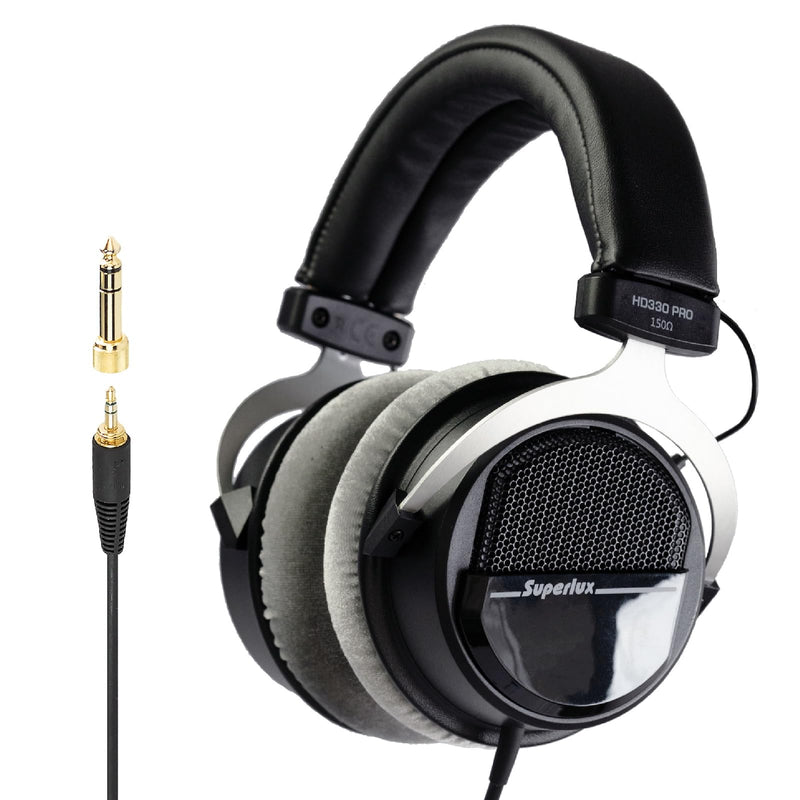 Superlux HD 330PRO,150 ohms, Over-Ear Headphones, Professional Semi-Open Wired Headphones with 40mm Neodymium Drivers and Solid Bass, 3.5mm Jack for Recording Music, Podcast, Studio Monitoring, Mixing