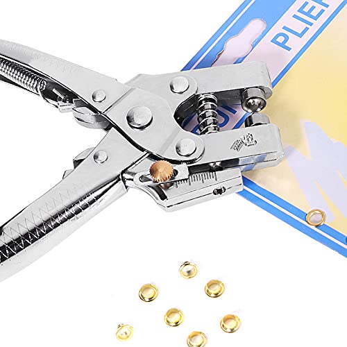 Belt Hole Puncher, Multifunctional Hole Punching Pliers Hole Punch Leather Hole Punch Tool Revolving Punch Plier Kit for Belts, Watch Bands, Straps, Dog Collars, Saddles