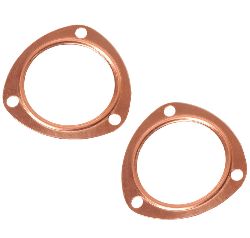 3 Bolt Header Gasket 3 Collector Gaskets Copper 350 Header Gasket Exhaust Flange Gasket For SBC BBC 302 454 383 Header Exhaust Collector Gasket,3inch Triangle Exhaust Gaskets 3" (3 Bolt Pattern) 2PCS