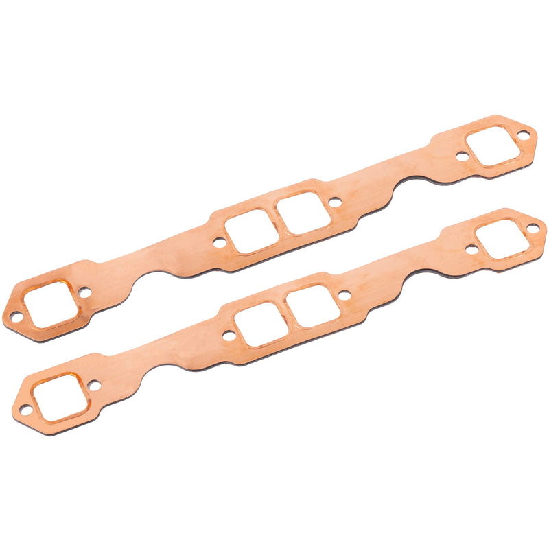Header Collector Gasket for SB Chevy 327 305 350 383 Exhaust Gaskets Replacement Square Port Copper Header Exhaust Gaskets SB Block Hugger Headers Gaskets, Reusable 2PCS