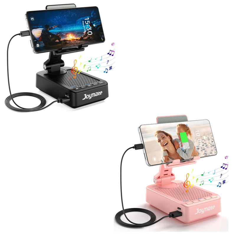 Bluetooth Speaker Phone Stand in One-Black and Pink Set