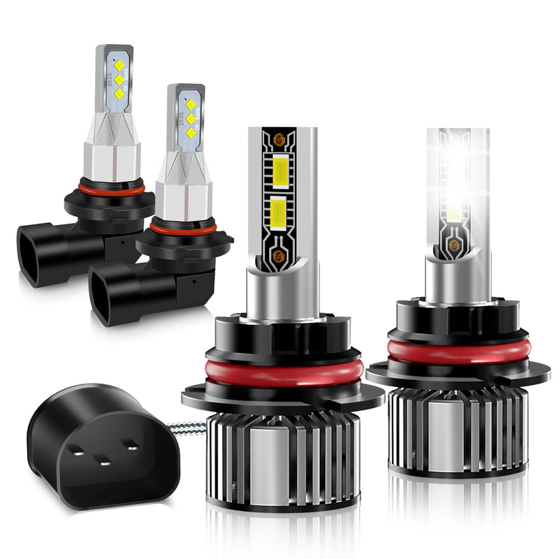 9007 Light Bulbs and 9145 Fog Lights, 600% Brightness Fit for Ford F150 (1997-2003) Replacement Bulbs, 6500k Cool White,IP68 Waterproof, Pack of 4 For F150 (1997-2003)