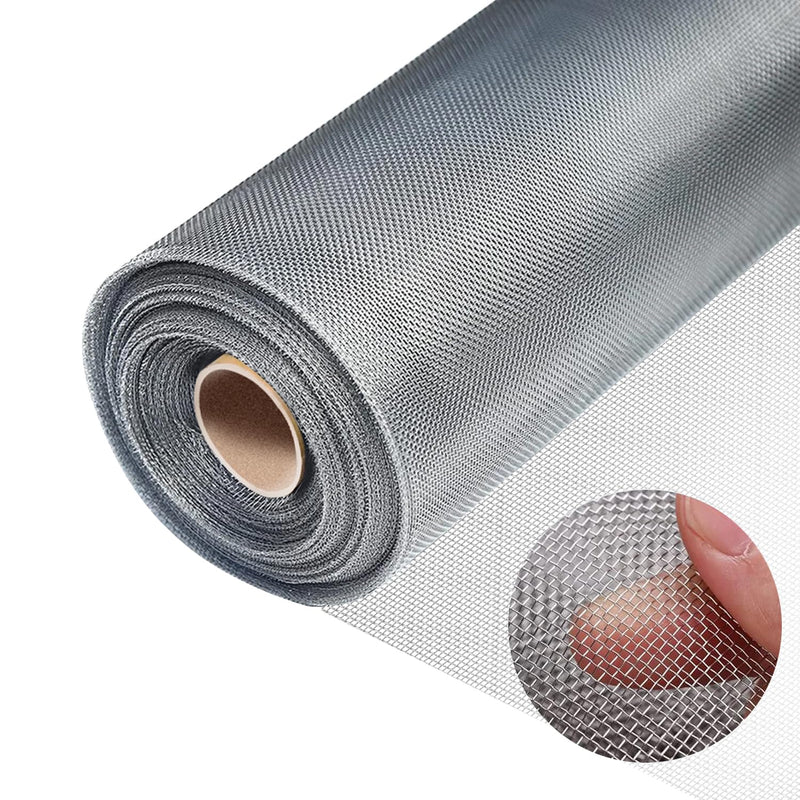 304 Stainless Steel Mesh, 24in x 10ft, 20 Mesh, Sturdy Metal Screen Roll for Window, Door, Air Vents, Filter, Cage, Garden, Patio, Pet (Sliver, 24inch x 10feet) Sliver