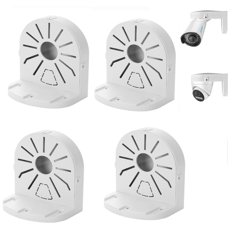 Indoor Outdoor Camera Bracket ABS Plastic Wall Mount L-Shaped Bracket for Security Dome IP Camera Mounting, Junction Box Cable Management (4.5in-SL-4PACK) 4.5in-SL-4PACK