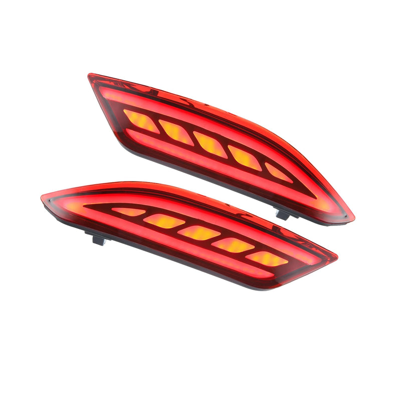 Rear Bumper Reflector LED Fog Brake Tail Turn Signal Light 33505T7SA01 33555T7SA01 Red Yellow for Honda HR-V 2015-2021 Red Lens (Set of 2) Stylish Design