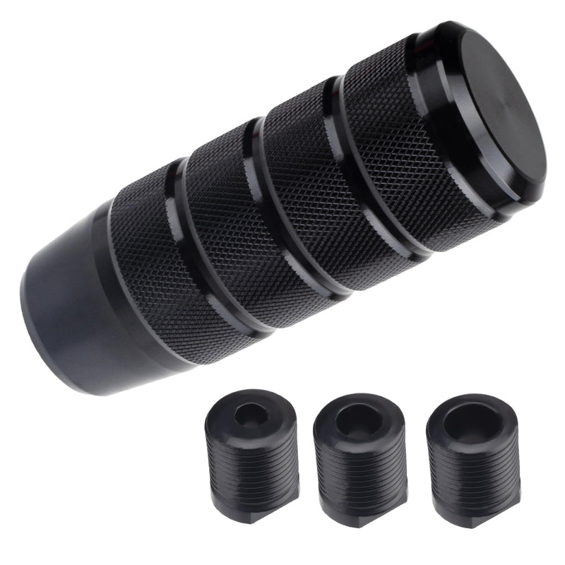 Car Shifter Knob, Aluminum Gear Shift Style Knobs, 3.74" Black Shift Knob with 3 Threaded Adapters M8 M10 M12 x 1.25 Fit Universal Manual Transmission, Automotive, Trucks