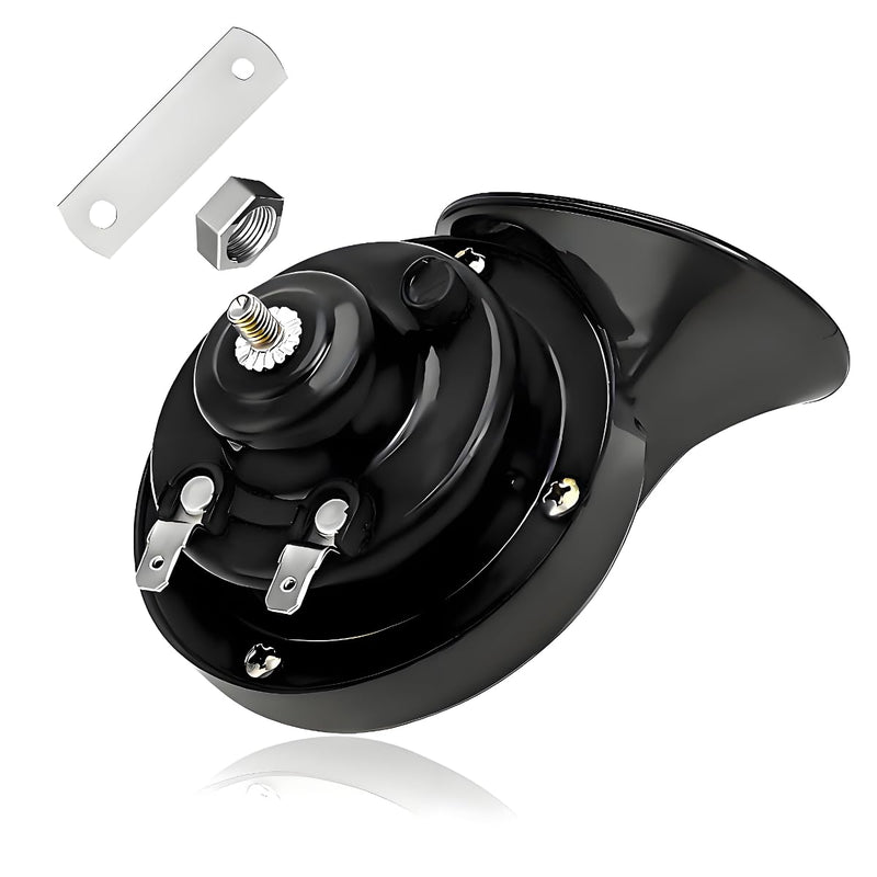 300DB Super Loud Train Horn, 12V Waterproof Air Horns Replacement Kit, High Low Tone Car Air Electric Snail Double Horn, Universal Vehicle Air Horn Replacement for Car Truck Boat (Black) Black 1 PCS