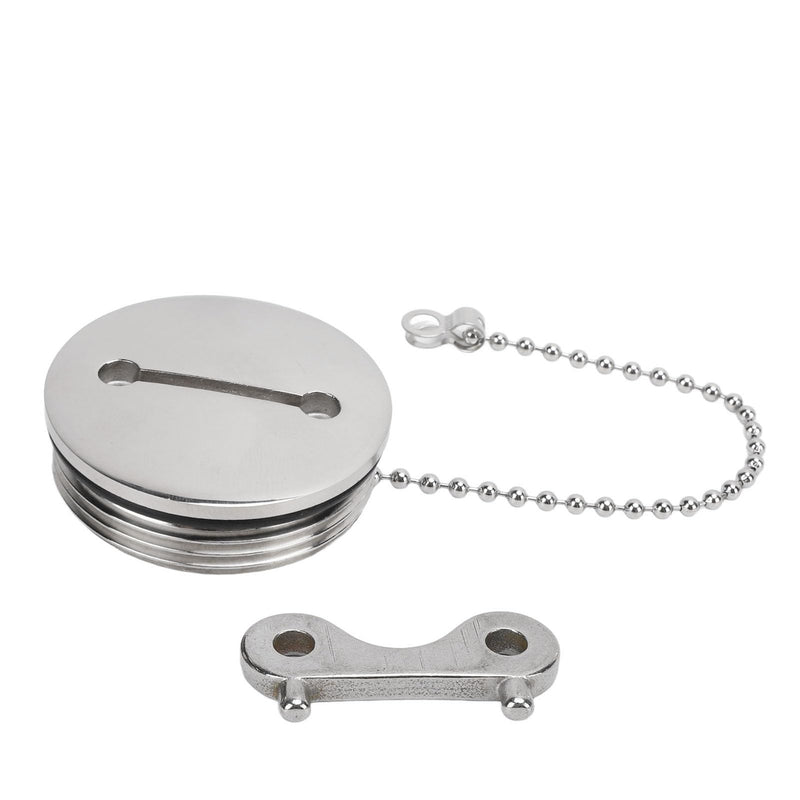2 Inch Boat Fuel Tank Cap 316 Stainless Steel Polished Deck Fill Cap with Key Marine Hardware for Yachts Caravans RV Trucks