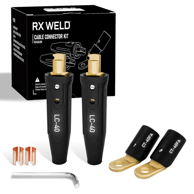 RX WELD 2PCS CT40-FA, 2PCS LC40 Male Cable Connector, for Cable Capacity: 1/0 thru 2/0 (50-70mm²)