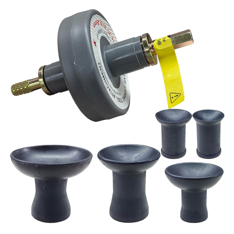 Universal Valve Lapping Tool Kit with 5 Suction Plates, Valve Grinding Attachment Tool for Small Engines and Drills, Operating Speed 1000-1250 RPM, Automotive Valve Lapper Kit