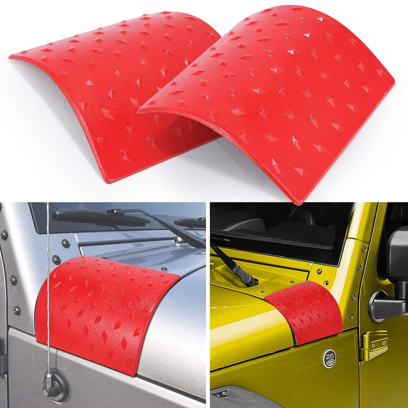 Cowl Body Armor Outer Cover, Compatible with 2007-2018 Jeep Wrangler JK, JKU Unlimited, Rubicon, Sahara X, and Off Road Sport Models (red) red