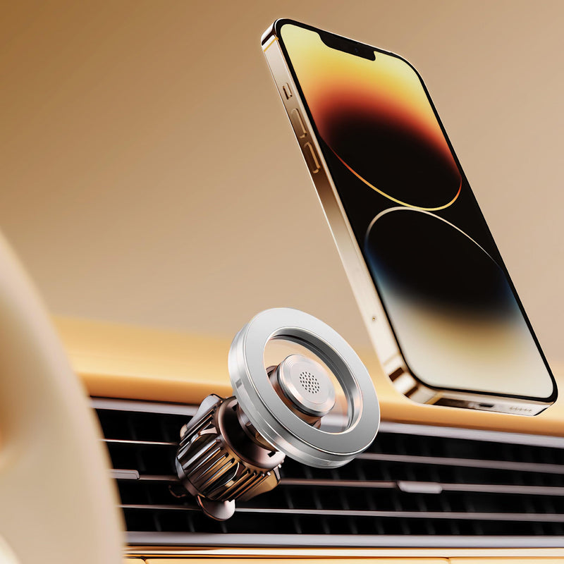 for Magsafe Car Mount for iPhone, Aluminum Alloy Vent Mount,Magnetic Phone Holder for Car,Cell Phone Car Mount,Strong Magnet,for iPhone 12,13,14,15,16 pro max and Android (Silver) silver
