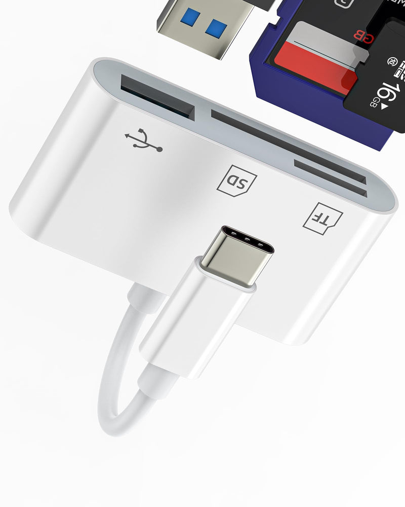 USB C 3 in 1 SD Micro SD Card Reader for Apple for iPhone 16 15 MacBook PC Accessories USB A OTG USB 3.0 USB Flash Drive Camera Memory Compatible with Samsung for iPad TF Card