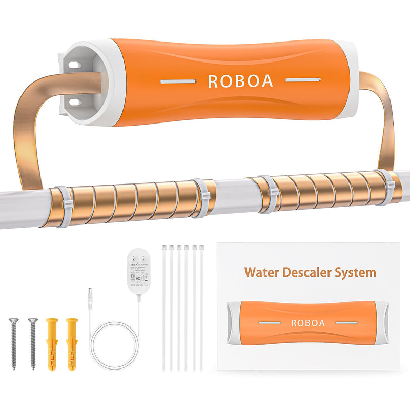 Whole House Capacitive Electronic Water Descaler, Alternative Electronic Salt-Free Hard Water Conditioner, Reduces Limescale Prevents Deposits Build-Up, Different from a Water Softener