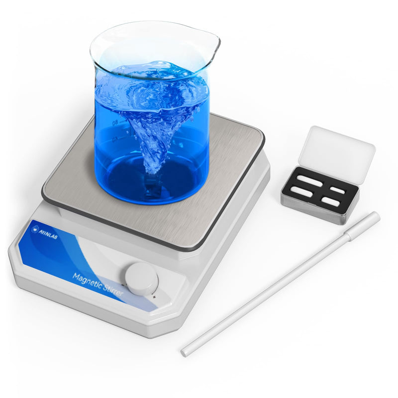 Magnetic Stirrer Set(4 Stir Bars & a Retriever), Strong Magnetic Stir Plate 3000rpm with Speed Control for Liquid Mixing, Magnetic Mixer for Chemistry, Lab, Yeast Starter, Drinks & DIYs