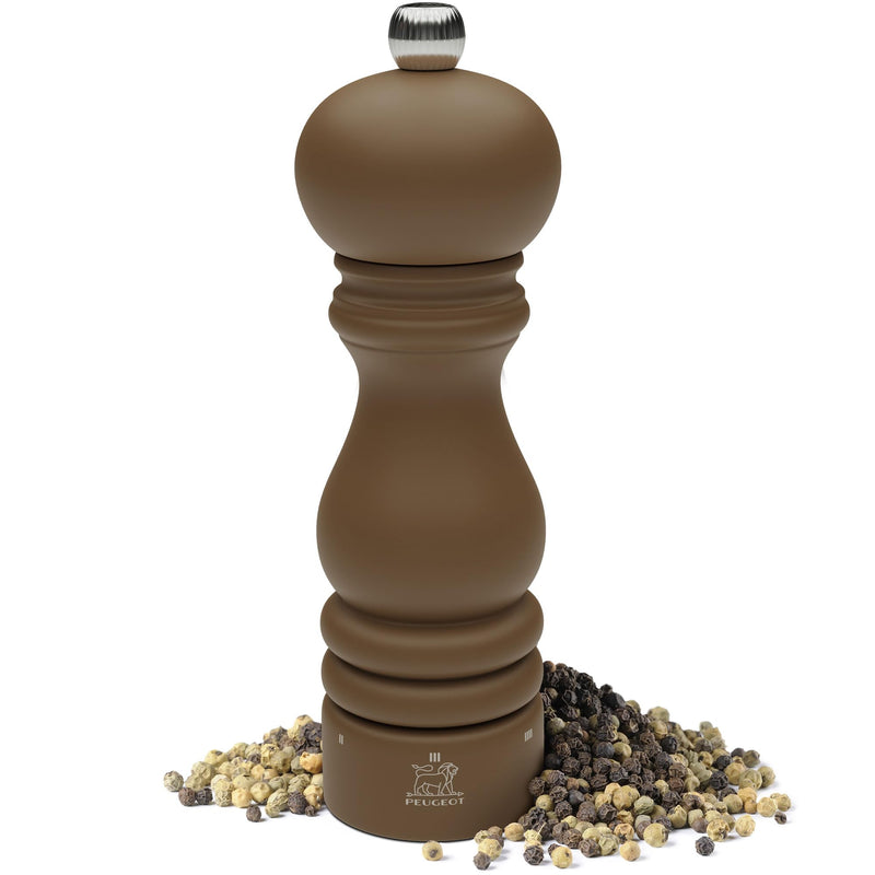 Peugeot Paris u'Select 7-inch Pepper Mill - Manual Rock Pepper Mill with Adjustable Precision Grinding, Stainless Steel & Beechwood, Sustainable & Elegant Kitchen Tool (Mocha) 45067