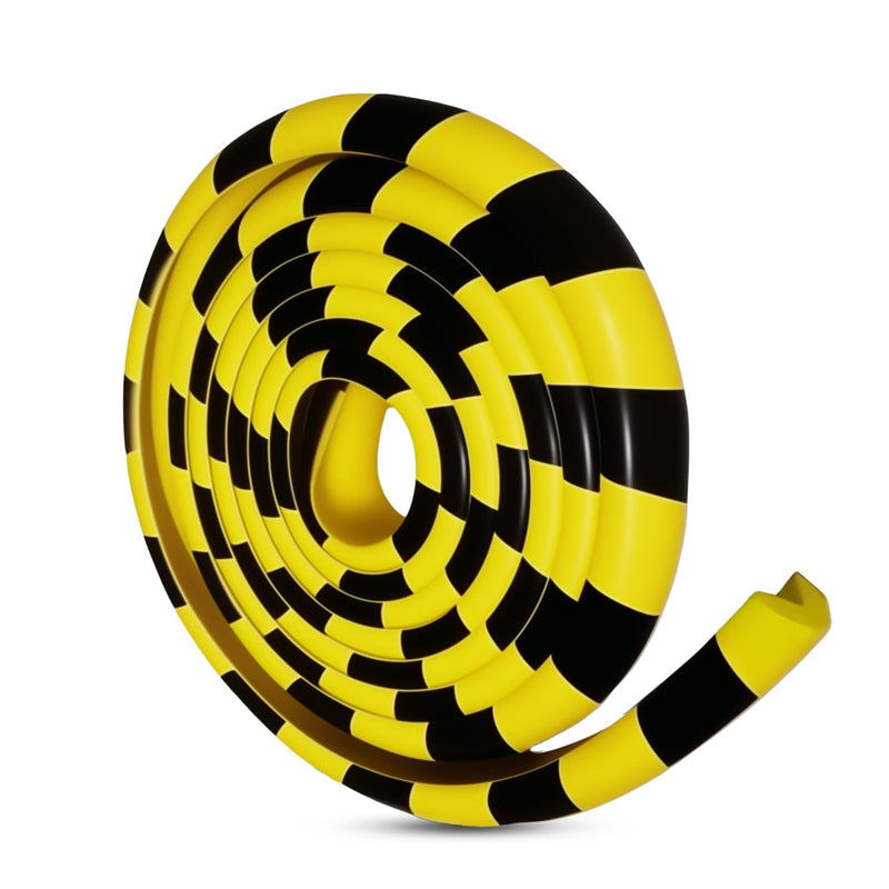  [AUSTRALIA] - Wall Corner Protector 196.9in (5m), Heavy Duty Yellow & Black NBR Rubber Corner Guards, Self Adhesive Safety Bumper Padding for Warehouse Racks, Shelves, Garage & Equipment Protection L-Shaped