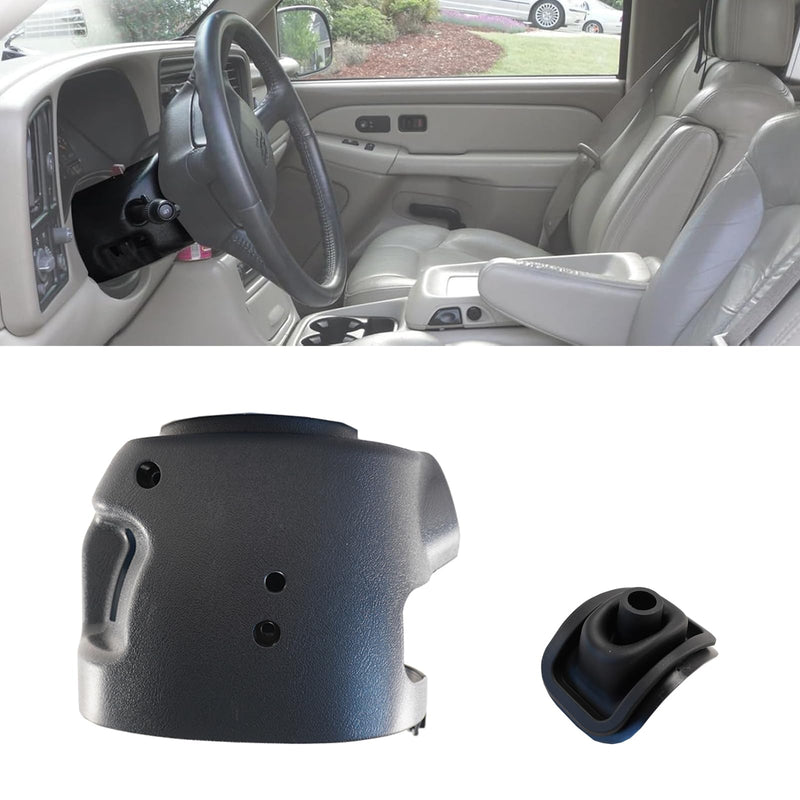 Upper & Lower Steering Column Cover Shroud + Shifter Boot fit For 1998-2002 Automatic Transmission Silverado Tahoe Suburban Avalanche GMC Sierra Yukon Replace 26078127 26072993 47106