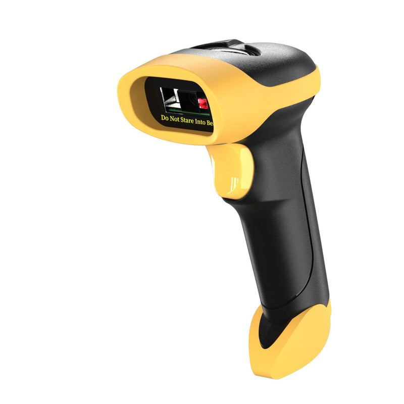 NetumScan Bluetooth Bar Code Scanner, 3 in 1 Automatic Wireless 1D Barcode Scanner Handheld USB CCD Barcode Reader for Store, Warehouse POS, Computer, Tablet, iPhone, iPad, Android Bluetooth+2.4G Wireless-Yellow