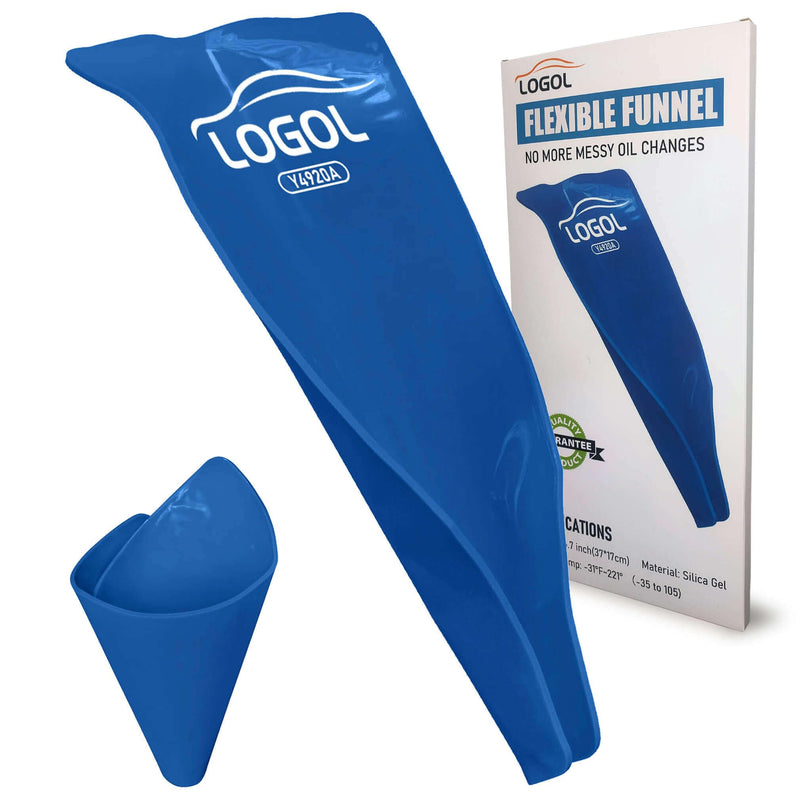 Flexible Funnel Reusable General Oil Change Draining Tool. for Oil Draining and Spill-Free Oil Filling.Flex Funnel Can be Molded Into Different Shape blue