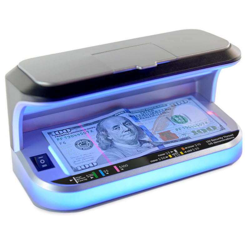 K440 Ultraviolet Counterfeit Bill Detector, Magnetic Ink Sensor, Backlight for Watermark Detection, Built-in Magnifier for Money, Credit Cards and IDs K440