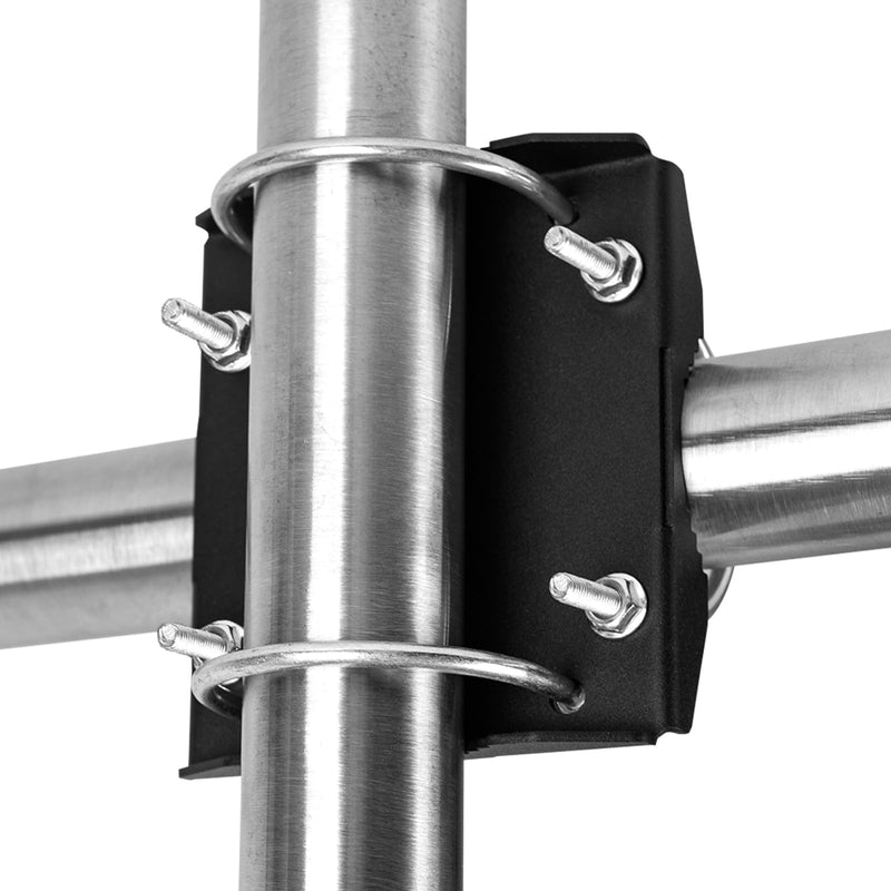 Antenna Mast Clamp Cross-Over Bracket Kit for 1.7-2.3" OD Poles, Antenna Pole Mounting Hardware with U Bolts, for TV Antenna, Weather Station, Antenna Double Pipe-Mounting