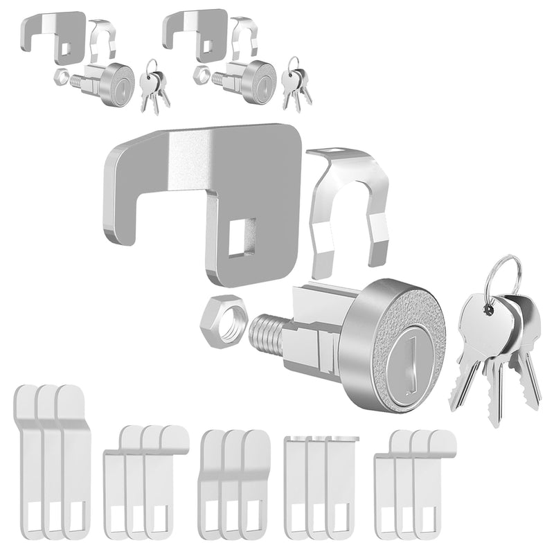 3 Pack Mailbox Locks with Keys Replacement,Mail Box Lock Heavy-Duty Hook Cam C7120 for C9100/C9200 L1172C National USPS Mailbox Lock Replacement, Nickel Finish 3 Pcs Key Different Silver