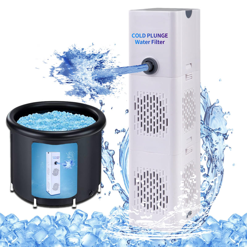 GFYYBKJ Cold Plunge Filter, 500 GPH Cold Pod Ice Bath Tub Filter, Ice Bath & Cold Plunge Accessories, Reusable Ice Bath Tub Filter, Ice Bath Water Cleaner White 01