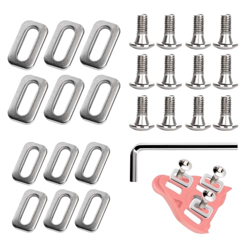 24-Pack Replacement Bolts, Screws, and Washers for Delta Bike Cleats - 2 Sizes of Washers Included, with Allen Wrench - Compatible with Indoor Cycling and Road Bikes (Cleats Not Included)