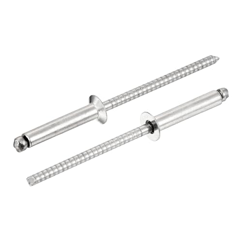 uxcell 100Pcs 1/8"x5/8" 304 Stainless Steel Countersunk Blind Rivet, Silver 1/8" x 5/8"