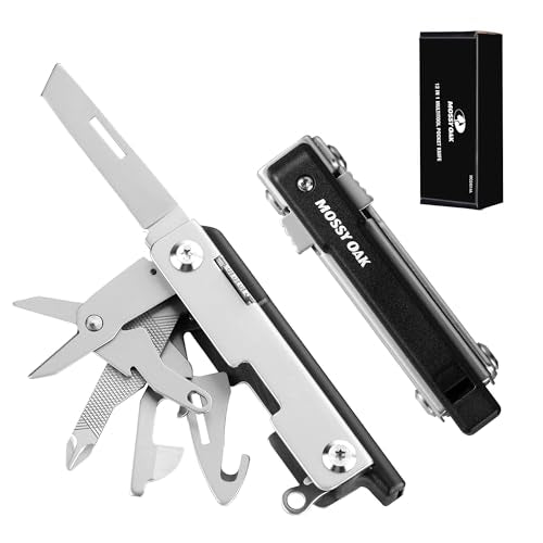 Mossy Oak 12-in-1 Keychain Multitool, Mini Pocket Knife, EDC for Outdoor