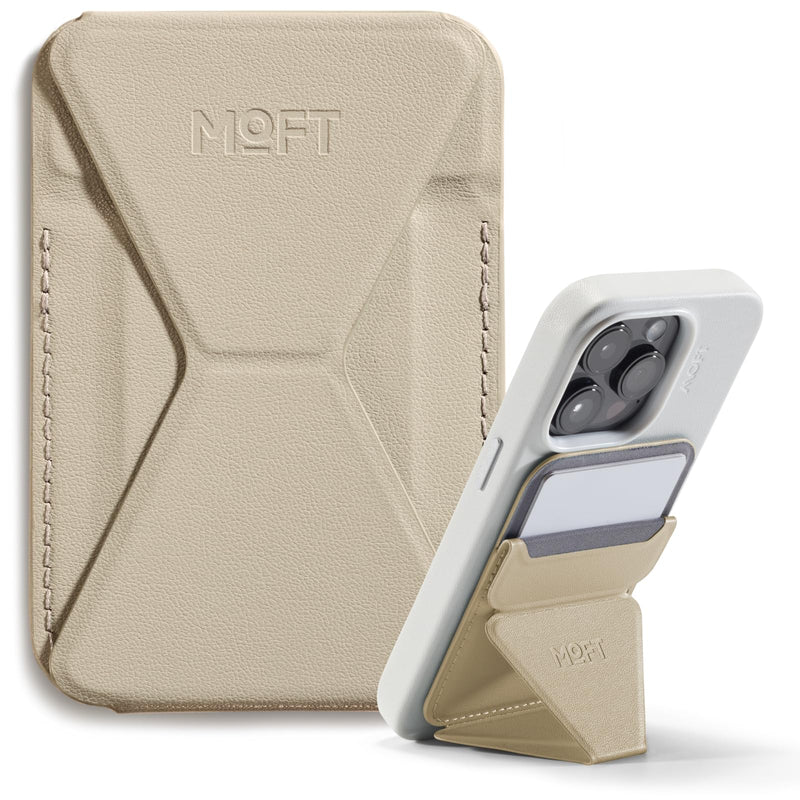 MOFT Magnetic Wallet Stand Compatible with iPhone 17/16/15/14/13/12 Series, Angle Adjustment & Magsafe Compatible MOVAS Phone Stand,Earthen Beige Earthen Beige