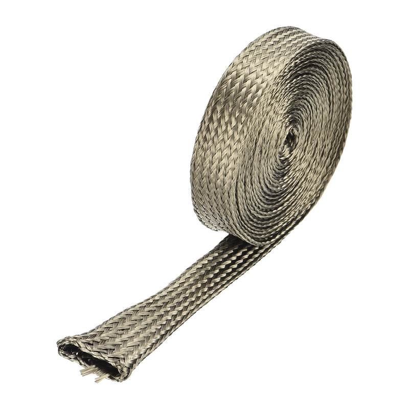MECCANIXITY Heat Shield Sleeve, 3/8" ID 10 Feet Heat Sleeve Automotive Wire Heat Shield Fuel Line Heat Shield Sleeve Heat Sleeve Heat Wrap 800 Degree for Wires, Titanium Color 0.4" ID 10 Feet