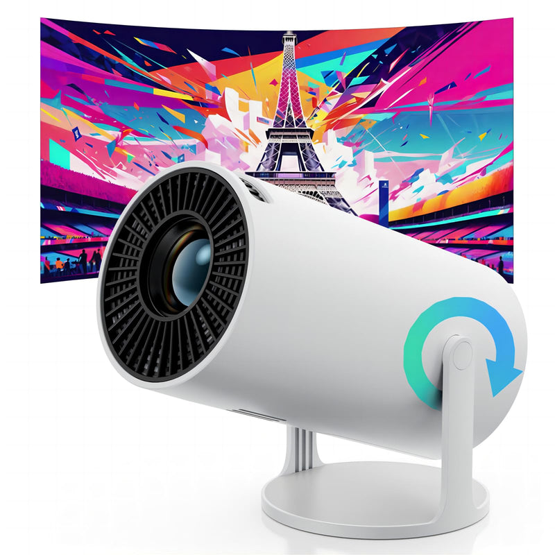 Mini Smart Vision Beam Projector, with Build In APP, Wifi 6 and Bluetooth 5.0, 720P, 1.2-4M Projection Distance ,40"-130" Projector Size, Portable, for Home, Office, Party