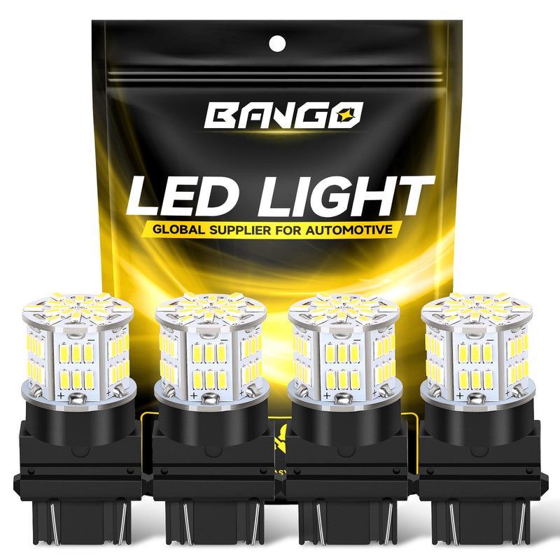 BANGO 3157 LED Bulb White Backup Reverse Light, 3156 3057 4157 Super Bright for Car LED Back Up Tail Brake Parking Lights, 4 Pack Xenon White