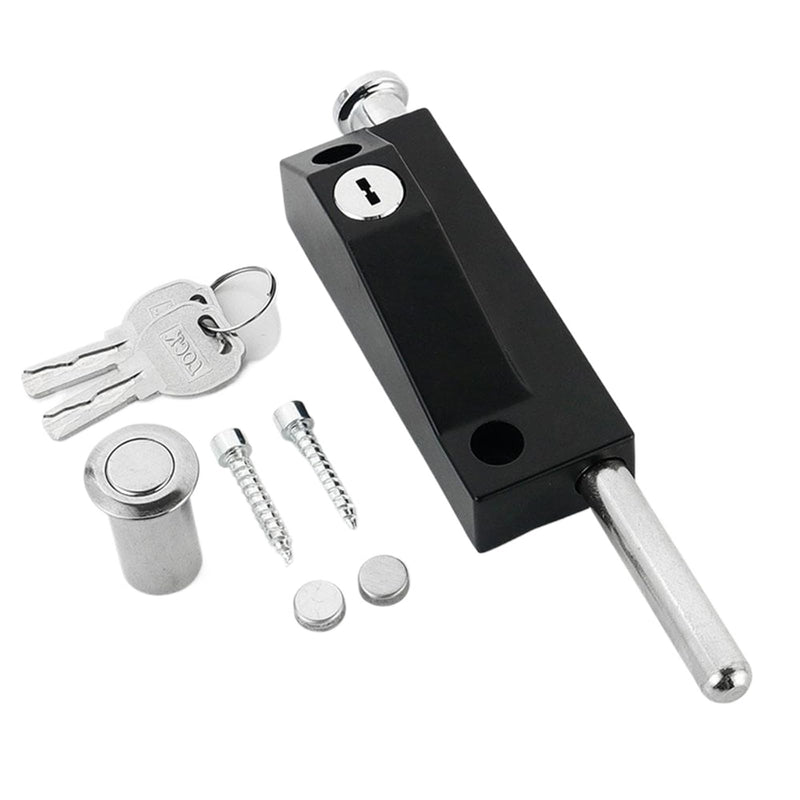 Patio Door Lock for Enhanced Home Security，Patio Doors Black Auxiliary Security Lock, Sliding Patio Door Two Keyed with Bolt Lock