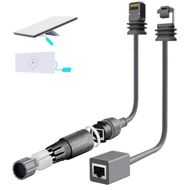 for Starlink Ethernet Adapter Gen 3/Mini, 1000 Mbps 11.8'' Starlink Cable SPX to RJ45 for Starlink V3 (Rev.4) Dish and Router Accessories, Cable Extension to Starlink Gen 3 for House/ Camping (BOTH) BOTH