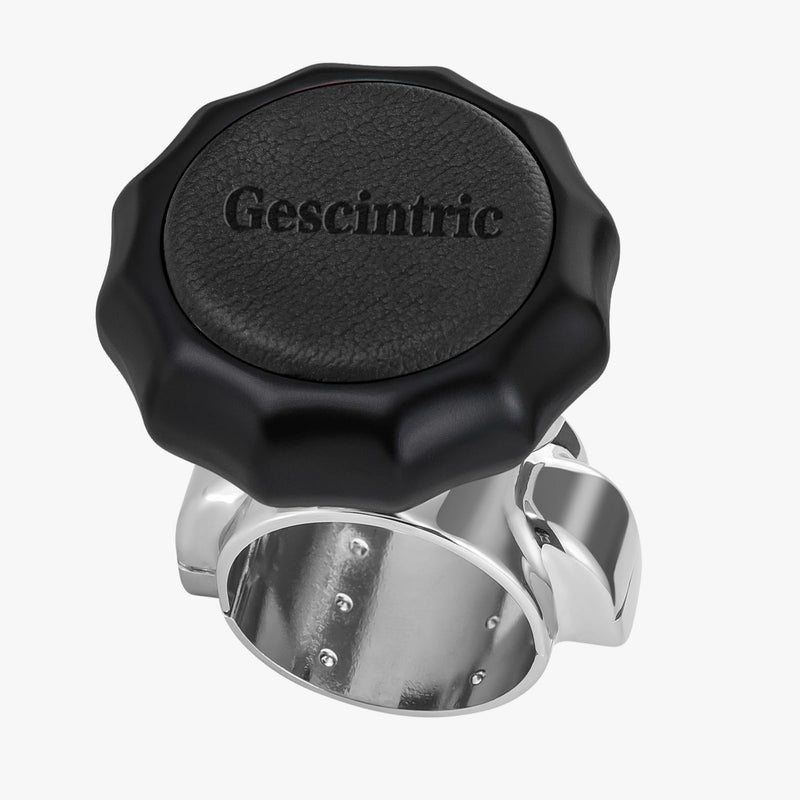 Steering Wheel knob Rotator, Vehicle Steering Wheel Rotator Ball Durable Suicide knob for Cars, SUV，Pickup Trucks, semi-Trailers, Vans, Lawn mowers, Tractors, Boats, etc (Black Cowhide) Black cowhide