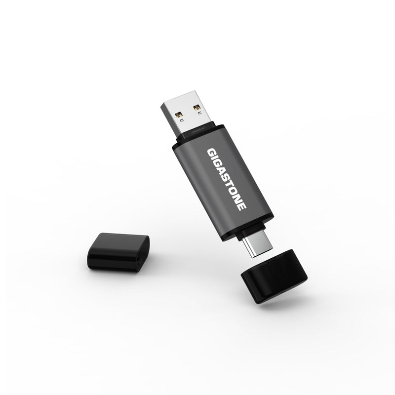 GIGASTONE 256GB Dual Drive, Z40 USB 3.2 Gen 1, 2-in-1 Type-A & Type-C, 100MB/s Ultra Fast, Head Cap Design, Plug & Play for Smartphone/PC/Mac/TV/Car Audio, USB 2.0/3.0/3.1 Compatible Dual A+C 1-Pack