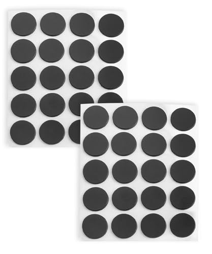 Mr. Pen- Self Adhesive Magnet Dots, 40 pcs, Flexible, 1.2" x 2mm Thickness 40 Pcs, 1.2" x 2mm Black Round