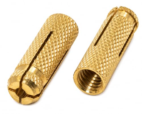 (Pack of 50) Brass Drop in Anchors 3/16" x 25/32" (M5 x 20 mm), Bolt Sleeve, Expansion Wall Dowels, Masonry Concrete Anchor 3/16" x 25/32" (M5 x 20 mm)