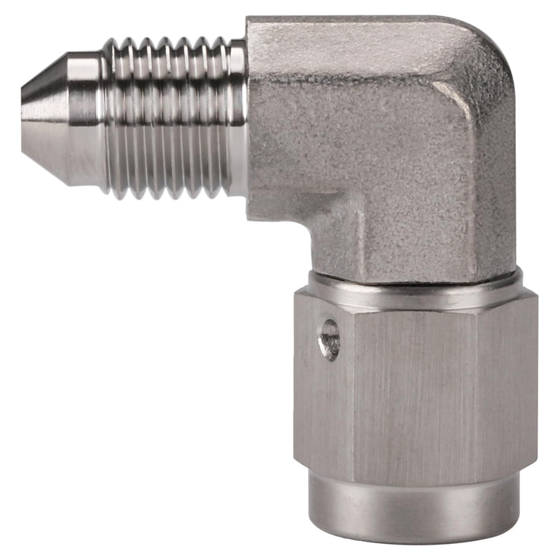 3AN Male to 3AN Female 90 Degree Swivel Stainless Steel Brake Fitting Adapter Coupler 3AN - 90 Degree