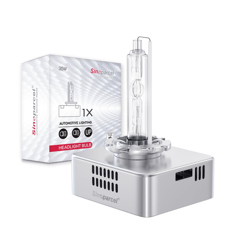 Sinoparcel D5S Xenon HID Headlight Bulb, Ballast Integrated 6000K 35W High and Low Beam Replacement Light - Pack of 1 6000K White