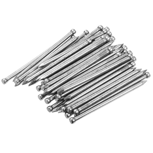 uxcell Finishing Nails 50pcs 75mm 3 Inch Hand-Drive Hardware Carbon Steel Nail Lost Head Nail
