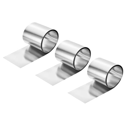 uxcell 3 Pcs Pure Nickel Sheet, 99.6% Pure Nickel Plate Nickel Strip 0.002"x3.94"x39.4"(0.05x100x1000mm) Nickel Anode for Electroplating Scientific Lab Industry DIY Craft 0.05x100x1000mm