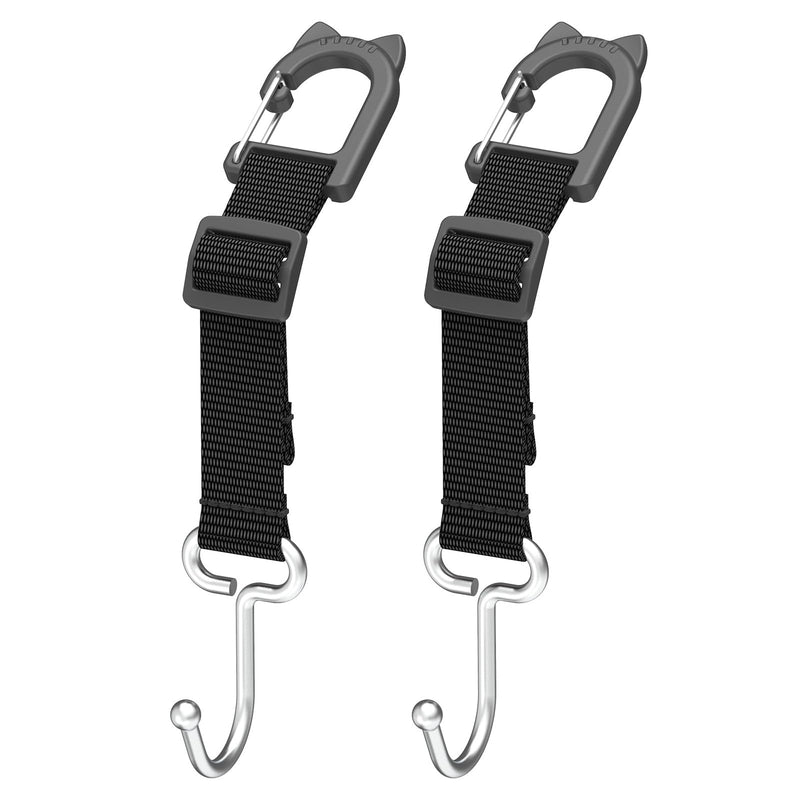Headrest Hooks for Car, Car Seat Hooks, Car Bag Hooks, Adjustable Heavy Duty Metal Utility Seat Hooks, Car Accessory Organizer, 2-Pack E1